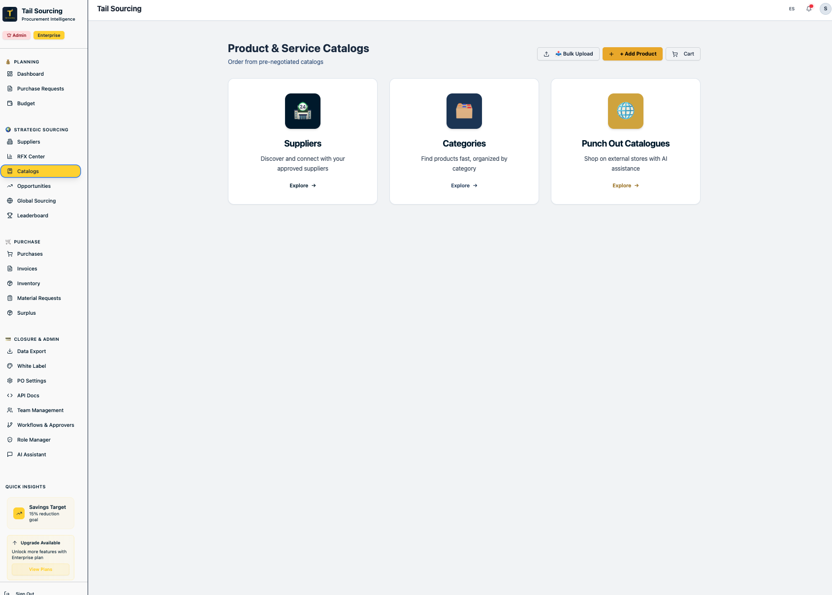 Catalog list view